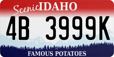 ID license plate 4B3999K