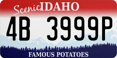 ID license plate 4B3999P