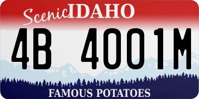 ID license plate 4B4001M