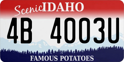 ID license plate 4B4003U