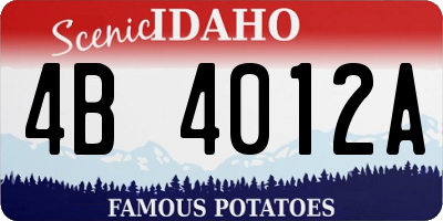 ID license plate 4B4012A