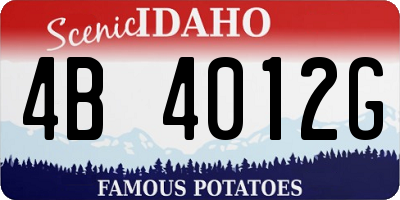 ID license plate 4B4012G