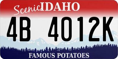 ID license plate 4B4012K