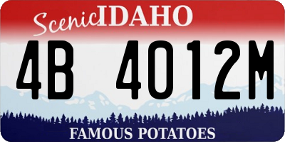 ID license plate 4B4012M