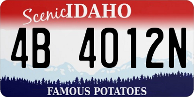 ID license plate 4B4012N