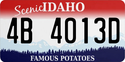 ID license plate 4B4013D