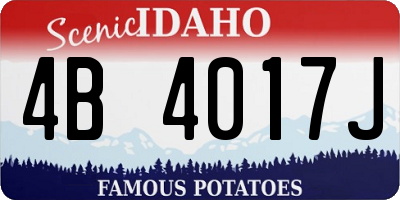 ID license plate 4B4017J