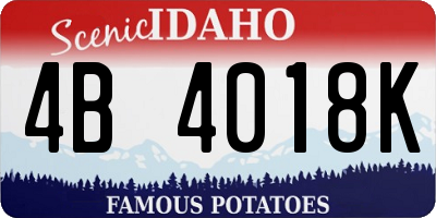 ID license plate 4B4018K