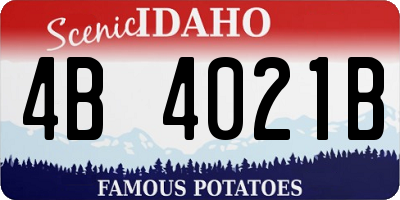 ID license plate 4B4021B