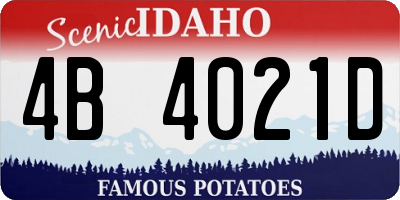 ID license plate 4B4021D
