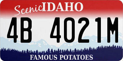 ID license plate 4B4021M