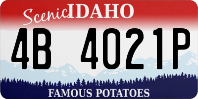 ID license plate 4B4021P