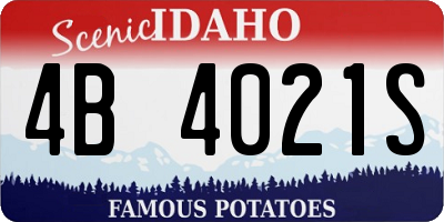 ID license plate 4B4021S