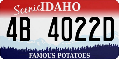 ID license plate 4B4022D