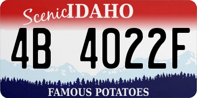 ID license plate 4B4022F