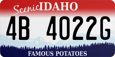 ID license plate 4B4022G