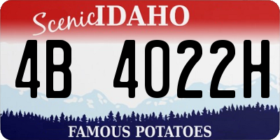 ID license plate 4B4022H