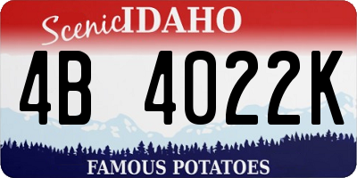 ID license plate 4B4022K