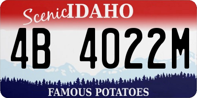 ID license plate 4B4022M