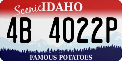 ID license plate 4B4022P