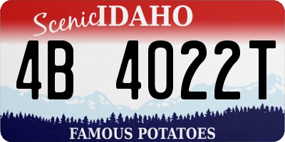 ID license plate 4B4022T