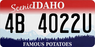 ID license plate 4B4022U