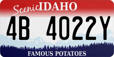 ID license plate 4B4022Y