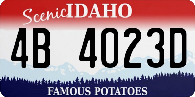 ID license plate 4B4023D