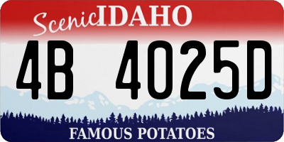 ID license plate 4B4025D