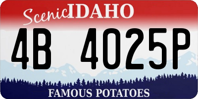 ID license plate 4B4025P