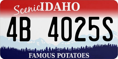 ID license plate 4B4025S