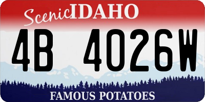 ID license plate 4B4026W