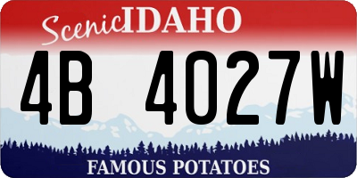 ID license plate 4B4027W