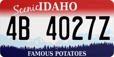 ID license plate 4B4027Z