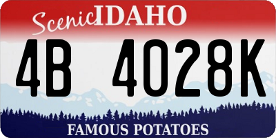 ID license plate 4B4028K