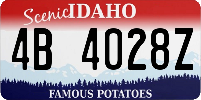 ID license plate 4B4028Z