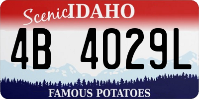 ID license plate 4B4029L