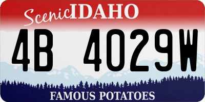 ID license plate 4B4029W
