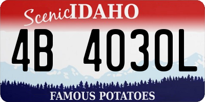 ID license plate 4B4030L