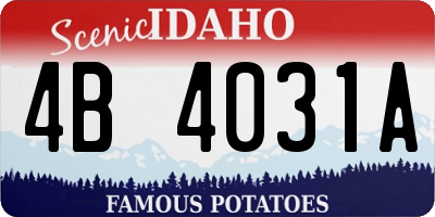 ID license plate 4B4031A