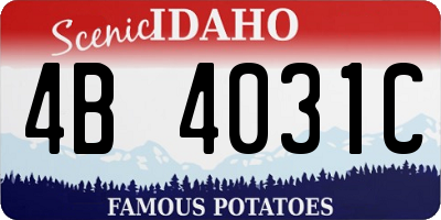 ID license plate 4B4031C