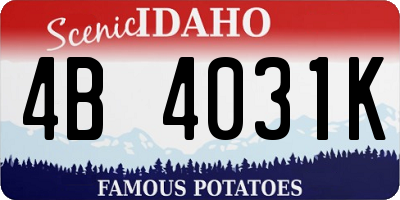 ID license plate 4B4031K
