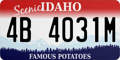 ID license plate 4B4031M