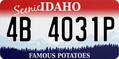 ID license plate 4B4031P