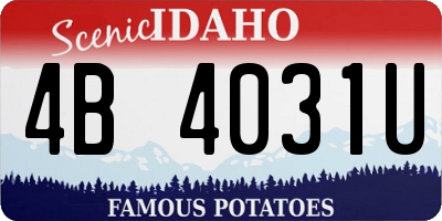 ID license plate 4B4031U