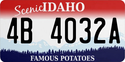 ID license plate 4B4032A