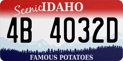 ID license plate 4B4032D