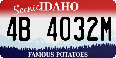 ID license plate 4B4032M