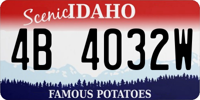 ID license plate 4B4032W