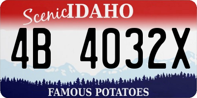 ID license plate 4B4032X